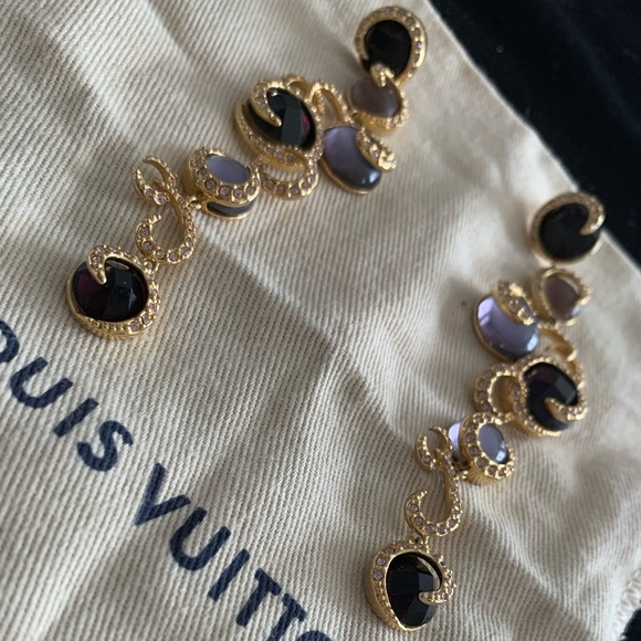 🆕🔥ARTINI DesignerEarrings-Crystals Purple & Gold - Picture 2 of 8